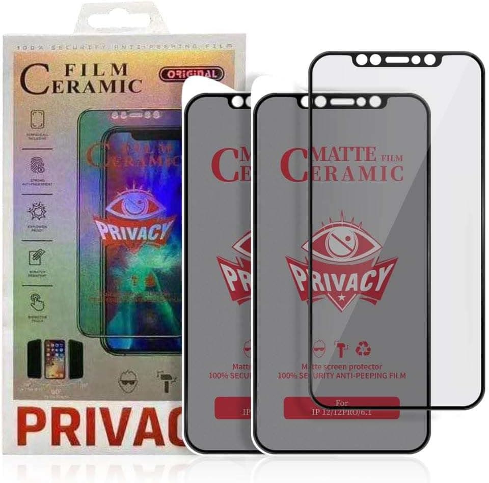Privacy Ceramic Screen Protector for iPhone (PACK OF 3), Full covered, Premium 9H VIP (11 Pro