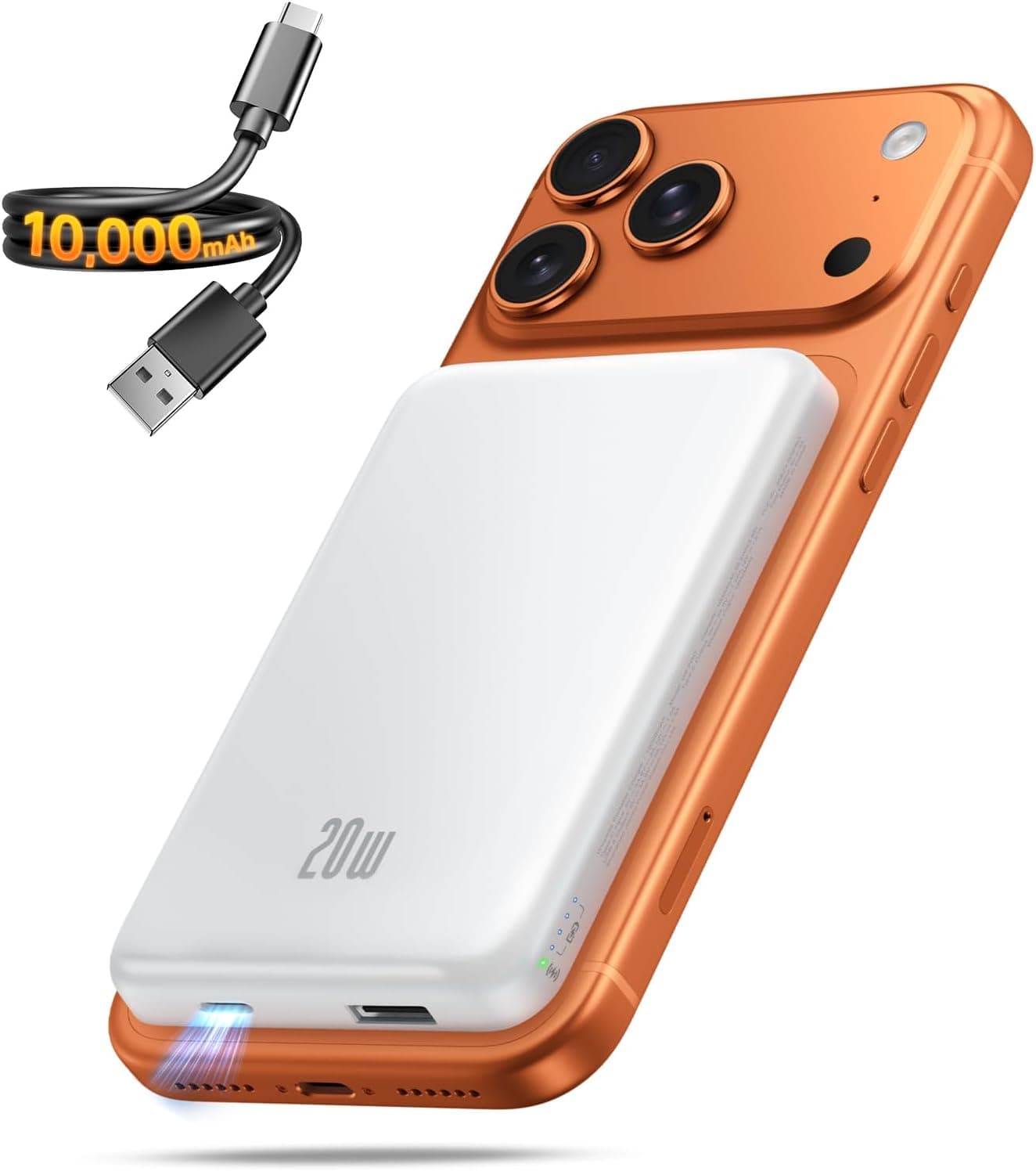 Portable Charger for Magsafe Power Bank - 5000mAh Magnetic Phone Charger, USB C 20W PD Fast Charging, Slim Wireless Battery Pack for iPhone...