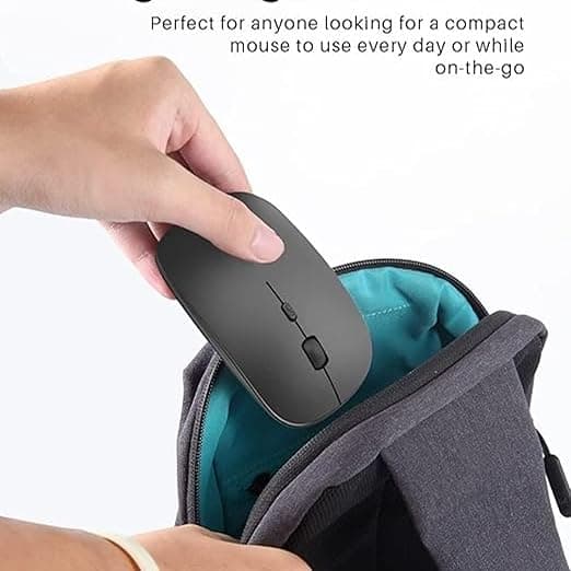 HP W10 Rechargable, Bluetooth & Wireless Dual Mode Mouse, 1600 DPI, Ergonomic Design, 10m Range, Ambidextrous, Long Battery Life 4