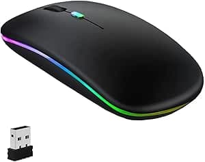 HP W10 Rechargable, Bluetooth & Wireless Dual Mode Mouse, 1600 DPI, Ergonomic Design, 10m Range, Ambidextrous, Long Battery Life 7