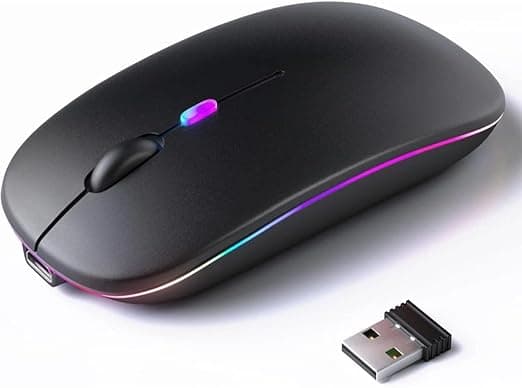 HP W10 Rechargable, Bluetooth & Wireless Dual Mode Mouse, 1600 DPI, Ergonomic Design, 10m Range, Ambidextrous, Long Battery Life 6