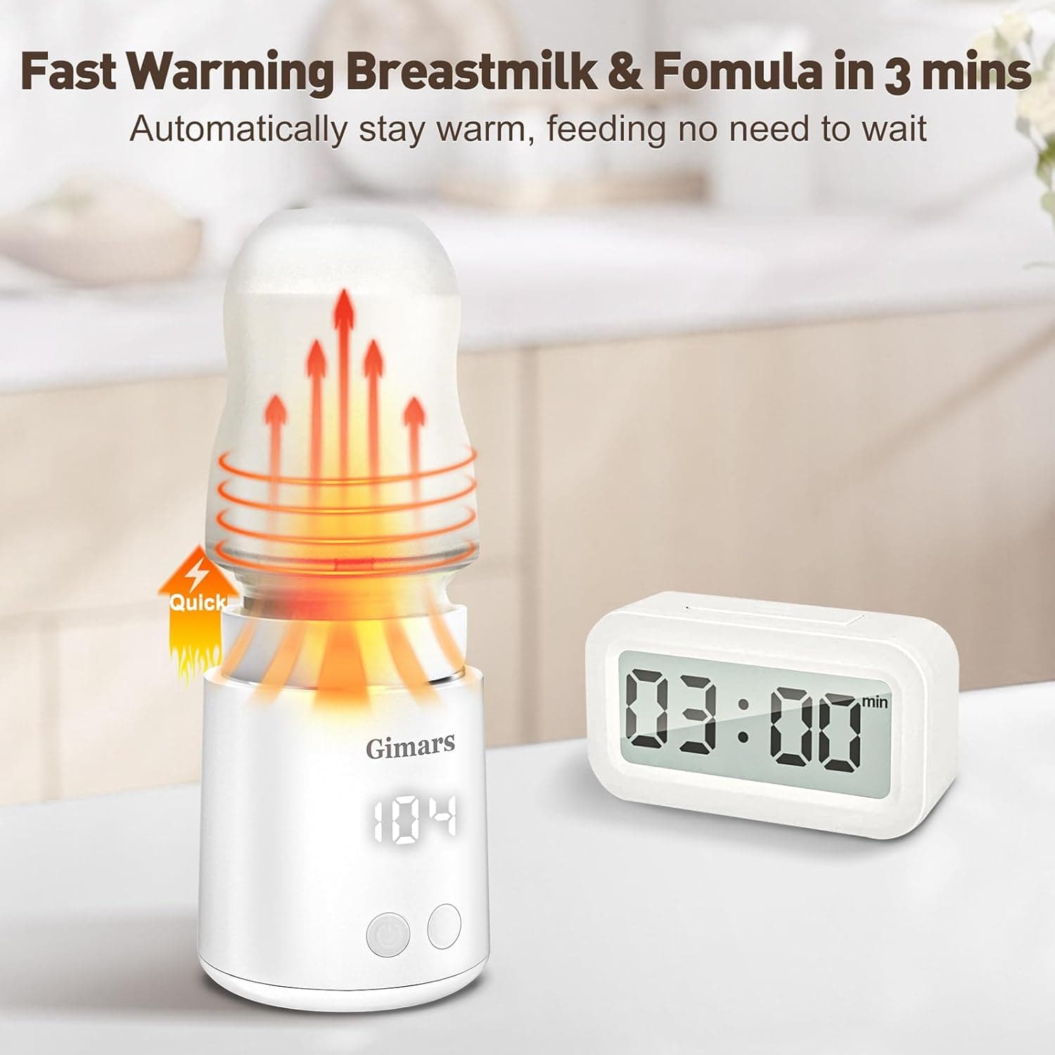 Gimars Portable Baby Bottle Warmer
