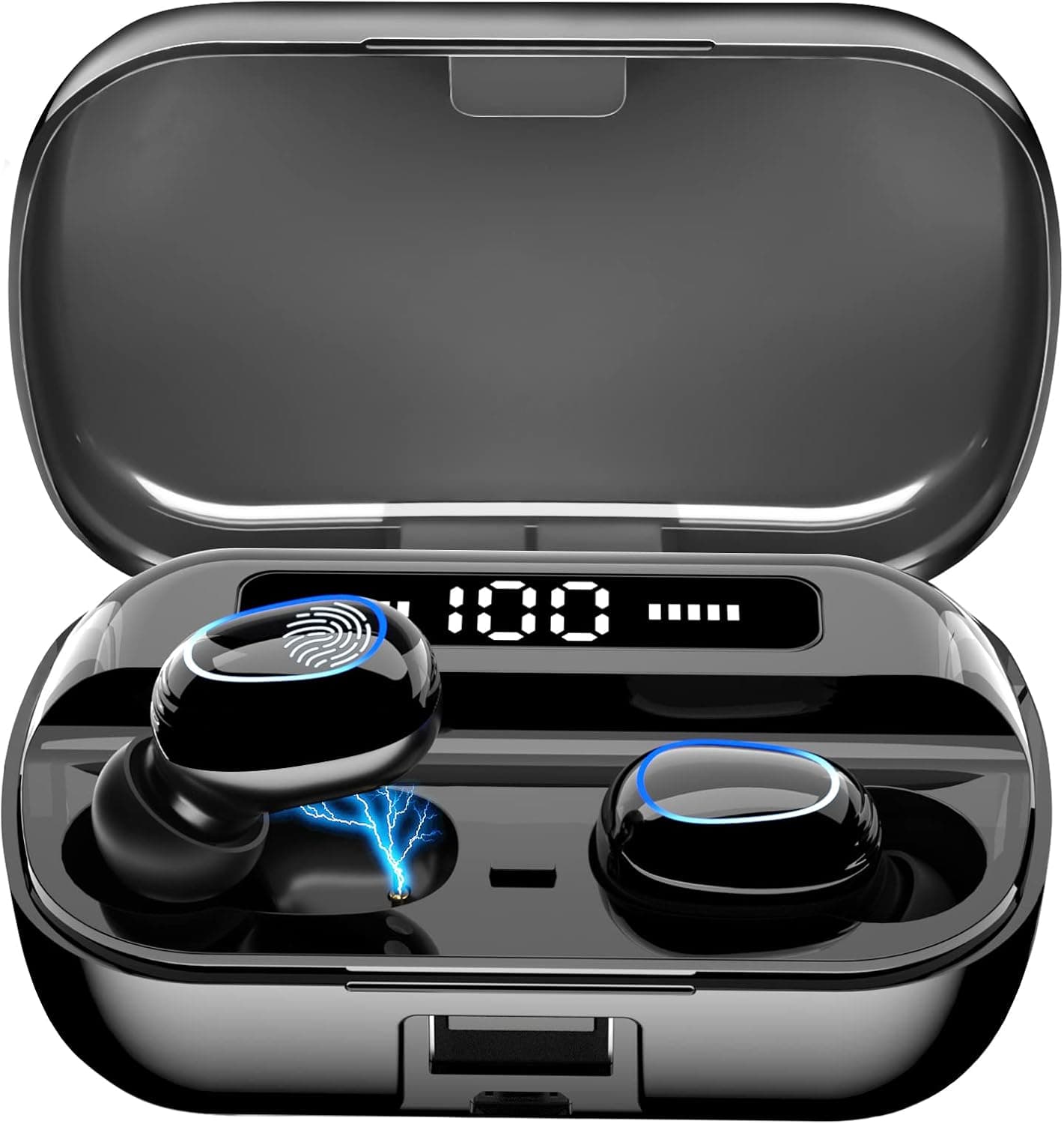  GOSCIEN Wireless Earphones, Bluetooth 5.2 Headphones 144H Playtime, Wireless Earbuds in Ear HiFi Stereo Noise Cancelling Bluetooth Earbuds with Mic, Waterproof Bluetooth Earphones, for Work, Sports