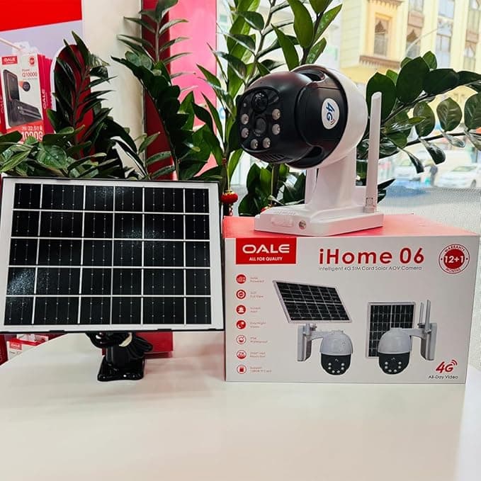 OALE iHome 06 4G Solar Security Camera – Wireless Outdoor PTZ CCTV with SIM Card Support, 2K HD, Color Night Vision & Two-Way Audio