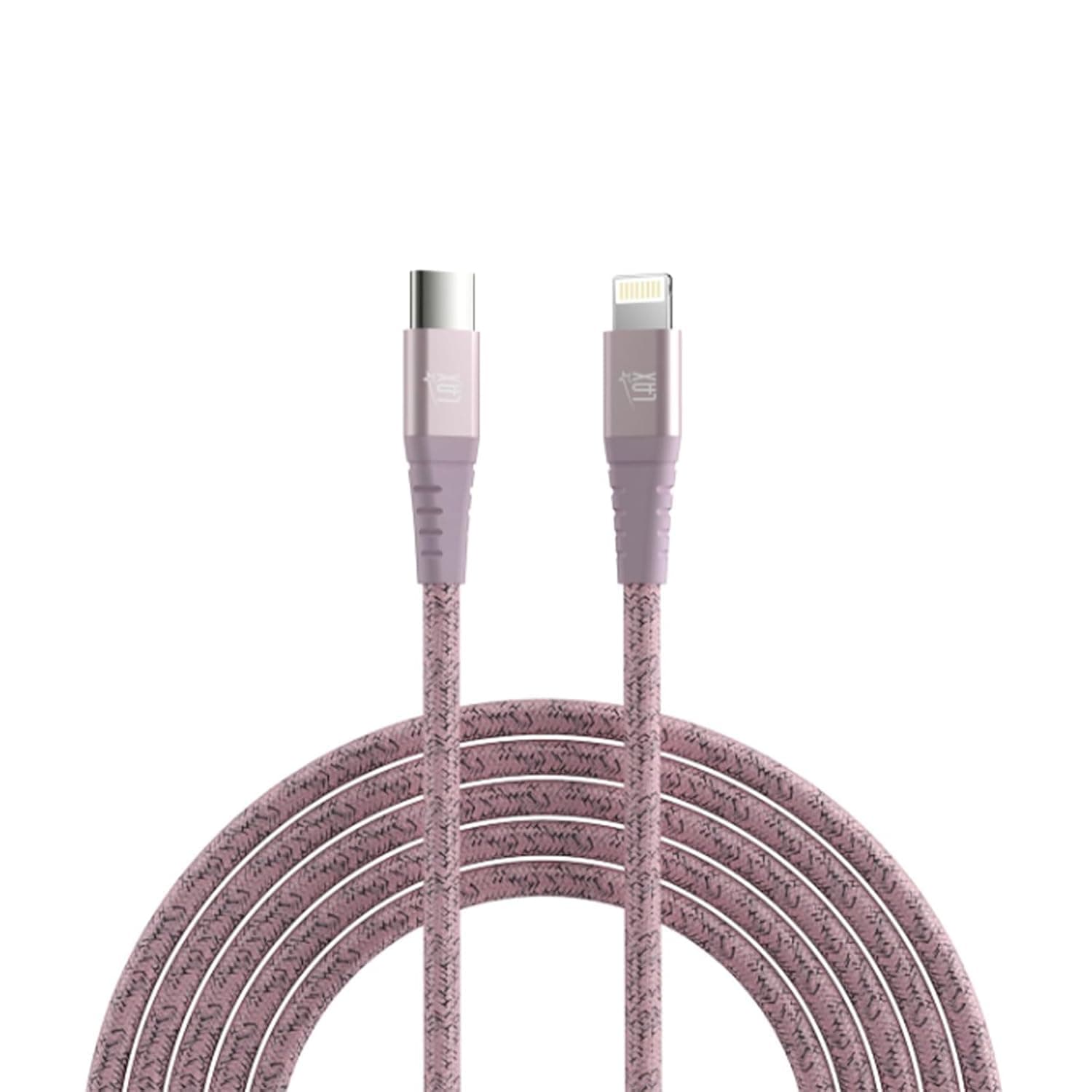 LAX Gadgets USB C to Lightning Cable - Apple MFI Certified Lightning Cable for iPhone, iPad, iPod - Durable Nylon Braided Fast Charging Cable - High Data Sync - 6ft - PINK