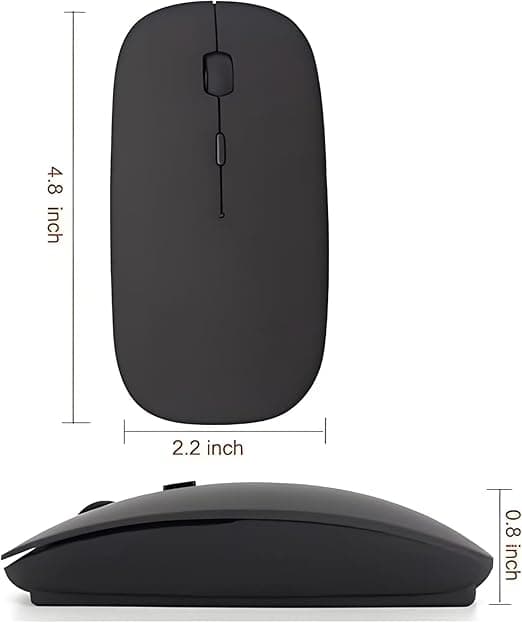 HP W10 Rechargable, Bluetooth & Wireless Dual Mode Mouse, 1600 DPI, Ergonomic Design, 10m Range, Ambidextrous, Long Battery Life 5