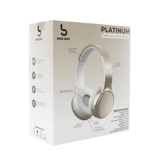 Bass Jaxx Platinum Bluetooth Wireless Headphones 