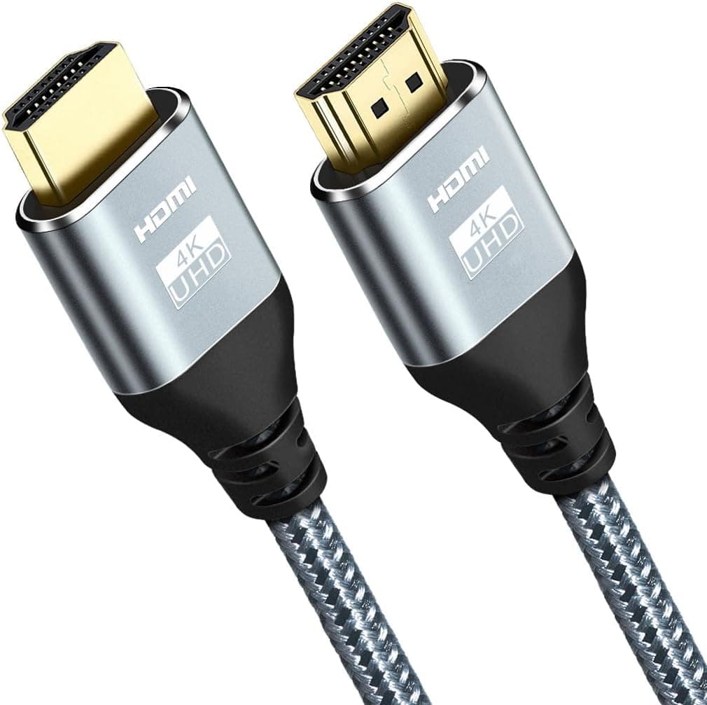 HDMI Cable 4K 60 Hz 20 ft, High Speed HDMI 2.0 Cables, 18Gbps, 4K @ 60Hz, Ultra HD, 2160P,1080P, ARC, 3D, HDCP 2.2 Cord Braided, for Laptop, Monitor, PS5, PS4, Xbox One, Fire TV