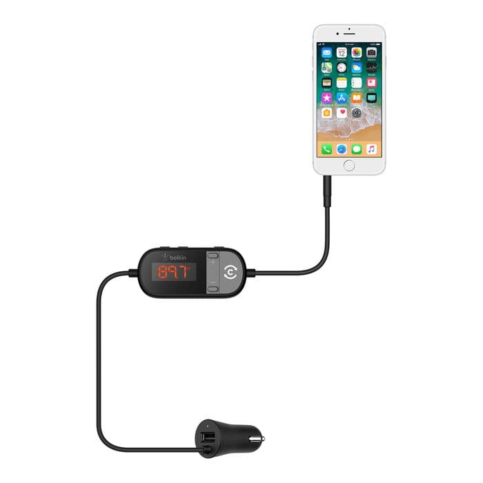 New Belkin Connect TuneCast in-Car 3.5mm Audio Jack to FM Transmitter for Car